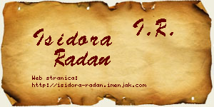 Isidora Radan vizit kartica